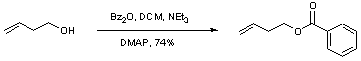 
			Reaction Scheme: Benzoylation of a primary alcohol to give a benzoate ester