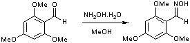 
			Reaction Scheme: ​Oximation of 2,4,6-trimethoxybenzaldehyde