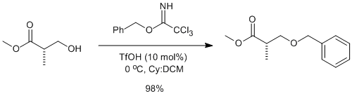 
			Reaction Scheme: ​Benzyl ether protection of an alcohol