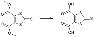 
			Reaction Scheme: TTF II. Hydrolysis of dimethyl 1,3-dithiole-2-thione-4,5-dicarboxylate