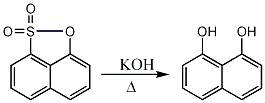 
			Reaction Scheme: ​nucleophilic hydroxylation of naphthosultone