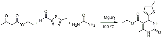 
			Reaction Scheme: ​Magnesium bromide catalyzed Biginelli reactions under solvent-free conditions