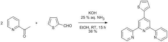 
			Reaction Scheme: One-pot synthesis of terpyridine derivatives