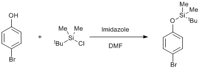 
			Reaction Scheme: Silyl protection of a phenol