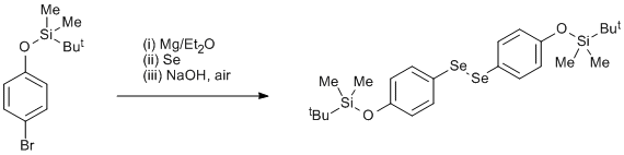 
			Reaction Scheme: Selenation of a Grignard reagent
