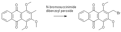 
			Reaction Scheme: Benzylic bromination of a methyl-anthraquinone