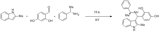 
			Reaction Scheme: <img src="/images/empty.gif" alt="" />Three-Component Coupling (indole, aldehyde, amine)<img src="/images/empty.gif" alt="" />
