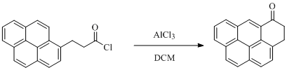 
			Reaction Scheme: Friedel Crafts cylisation of 3-(1-Pyrenyl)propanoyl chloride<img src="/images/empty.gif" alt="" />