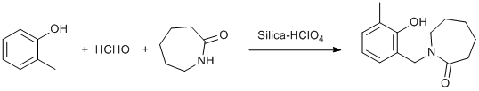 
			Reaction Scheme: <img src="/images/empty.gif" alt="" /><span id="csm1397658150733" class="csm-chemical-name csm-not-validated" title="Silica-HClO4">Silica-HClO<sub>4</sub></span> catalyzed ortho-amidoalkylation of phenols<img src="/images/empty.gif" alt="" />