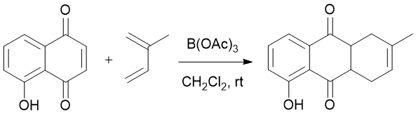 
			Reaction Scheme: <img src="/images/empty.gif" alt="" />Regioselective Diels-Alder Reaction of <span id="csm1445271606955" class="csm-chemical-name" title="5-hydroxy-1,4-naphthoquinone">5-hydroxy-1,4-naphthoquinone</span> with <span id="csm1445271629230" class="csm-chemical-name" title="Isoprene">Isoprene</span> at Room Temperature<img src="/images/empty.gif" alt="" />