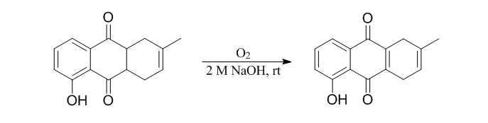 
			Reaction Scheme: <IMG src="/images/empty.gif">Alkaline Air Oxidation of <SPAN id=csm1471530235698 class="csm-chemical-name csm-not-validated" title=5-hydroxy-2-methyl-1,4,4a,9a-tetrahydroanthracene-9,10-dione grpid="2">5-hydroxy-2-methyl-1,4,4a,9a-tetrahydroanthracene-9,10-dione</SPAN><IMG alt="" src="/images/empty.gif"><IMG src="/images/empty.gif">