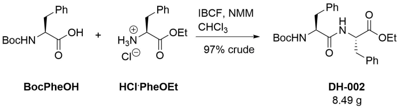 
			Reaction Scheme: Coupling of Boc-phenylalanine with phenylalanine ethyl ester hydrochloride