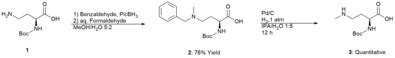 Image for article A telescoped, selective, mono <em>N</em>-methylation of Boc-DAB-OH via reductive amination using picoline-borane&nbsp;