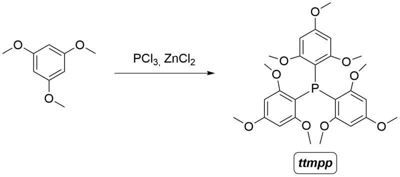 Image for article A simple and cheap synthesis of&nbsp;Tris(2,4,6-trimethoxyphenyl)phosphine (TTMPP)